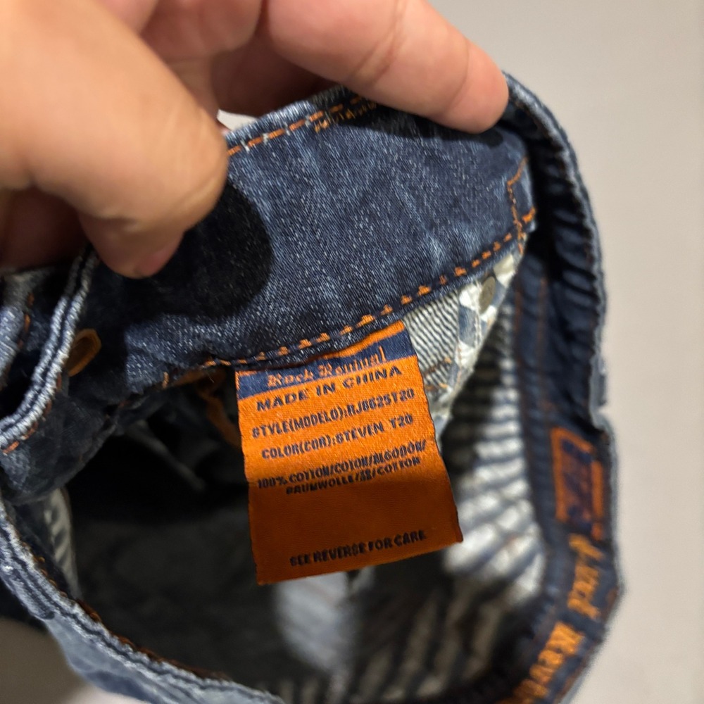 Rock Revival Steven Straight Mens Jeans Blue Whisker Flap Pocket Y2K Sz 33 35x29 - Picture 7 of 8